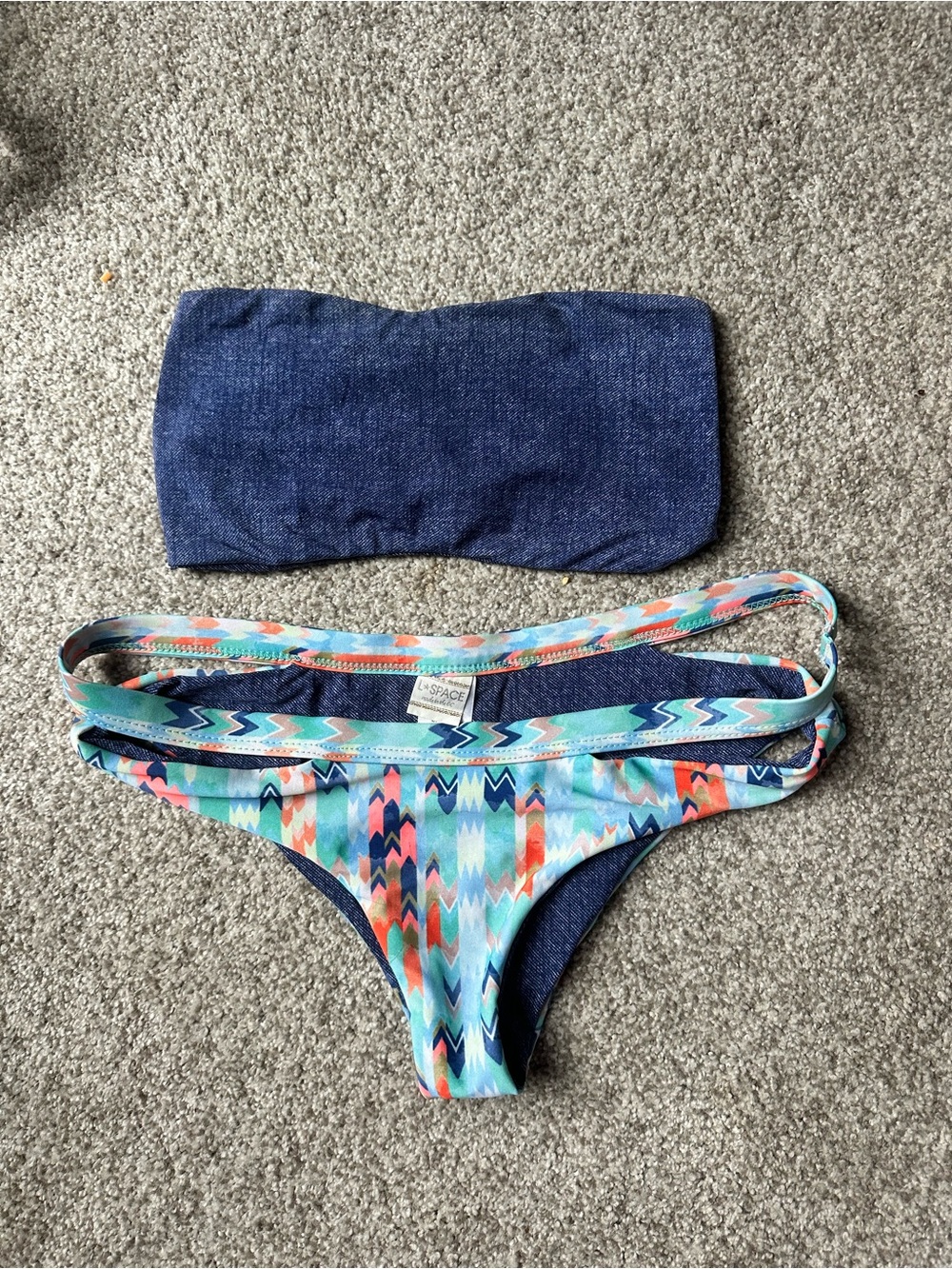 L*Space Zanzibar Estella Reversible Bikini Set Small Tribal Aztec Bandeau